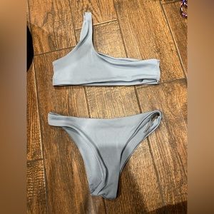 One shoulder grey bikini